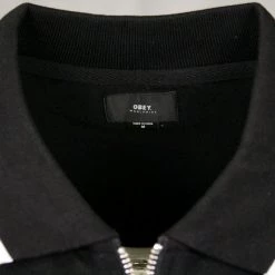 OBEY Men's Yellow Black Green Full Zip L/S Polo Shirt 14 OBEY Men's Yellow Black Green Full Zip L/S Polo Shirt