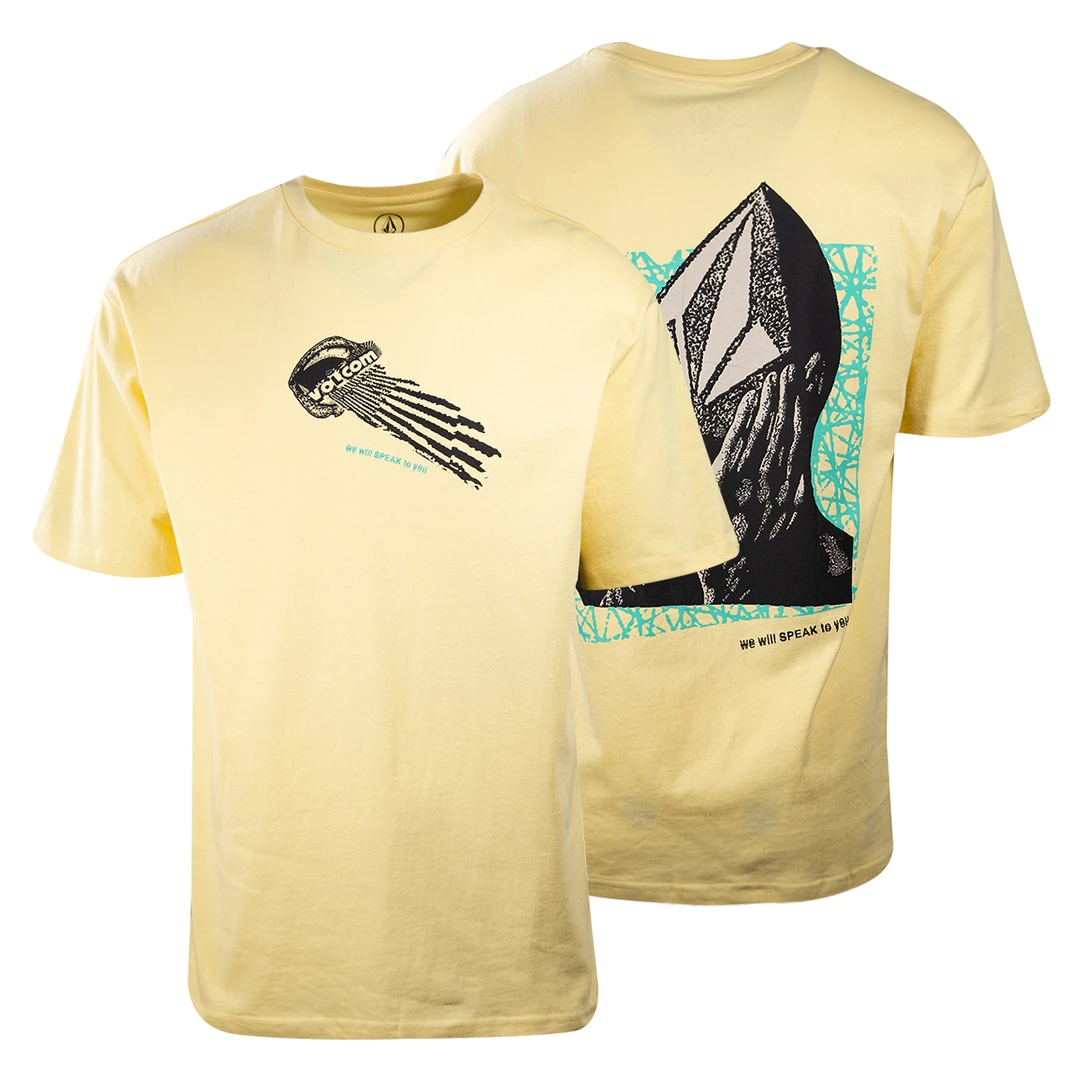 Volcom Men's Light Yellow Stone Face We Will Speak To You S/S T-Shirt (S16) 3 Volcom Men's Light Yellow Stone Face We Will Speak To You S/S T-Shirt (S16)