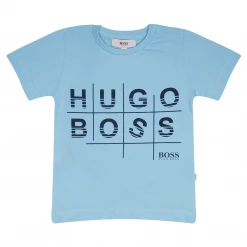 Hugo Boss Kid's Turquoise Tic Tac Toe Lines S/S T-Shirt (S10) T-Shirts