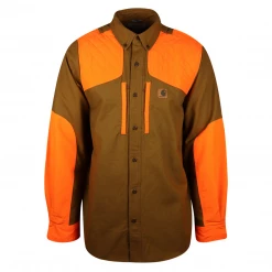 New Arrivals Carhartt Men's Brown & Orange Work Wear L/S Woven Shirt (S22)