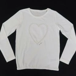 Tom Tailor White Heart L/S Tee Kids
