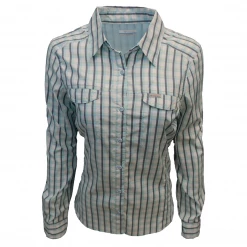 Columbia Women's Silver Ridge Lite Blue Gingham Plaid L/S Shirt 490