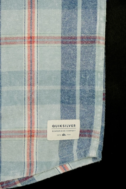 Quik Silver Quiksilver Boy's Pastel Blue Red L/S Flannel Shirt (S03) 6 Quik Silver Quiksilver Boy's Pastel Blue Red L/S Flannel Shirt (S03)