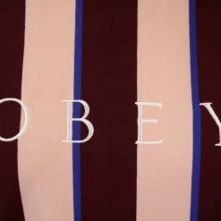 OBEY Women's Peach Multi Skeptic Striped S/S T-Shirt