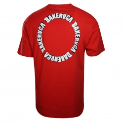 RVCA Men's Red BAKERVCA Circle Relaxed Fit S/S T-Shirt (S09)