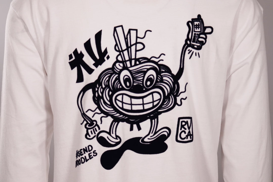 RVCA Men's White Send Noodles L/S T-Shirt (S17) 6 RVCA Men's White Send Noodles L/S T-Shirt (S17)
