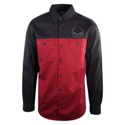 Harley-Davidson Men's Black Maroon Two Tone L/S Woven Shirt (S23)