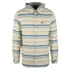 O'Neill Men's Cream Blue Striped Redmond Hooded L/S Flannel Shirt New Arrivals