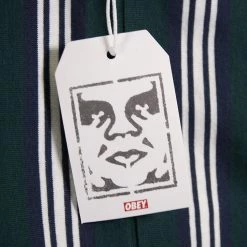 OBEY Men's Stripe Button L/S Polo Shirt (S03)
