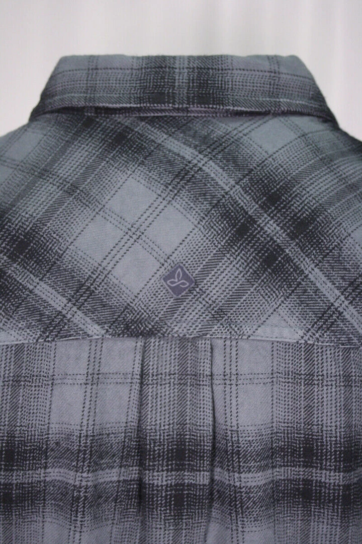 PrAna Men's Turquoise & Black Plaid L/S Flannel Shirt (S44) 7 PrAna Men's Turquoise & Black Plaid L/S Flannel Shirt (S44)