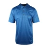 Greg Norman Men's Aqua Blue Mini Shark Pattern 3 Button S/S Polo Shirt (S01)