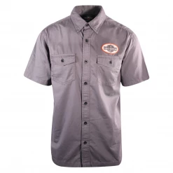 Harley-Davidson Men's Grey Circular Patch S/S Woven Shirt (S27)