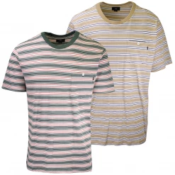 OBEY Men's Horizontal Striped Pocket S/S T-Shirt