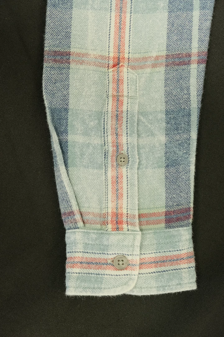 Quik Silver Quiksilver Boy's Pastel Blue Red L/S Flannel Shirt (S03) 7 Quik Silver Quiksilver Boy's Pastel Blue Red L/S Flannel Shirt (S03)