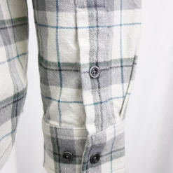 PrAna Men's Grey & White L/S Flannel Shirt (S13)