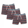 Original Penguin Men's 3 Pack Maroon Black Light Blue Striped Boxer Brief