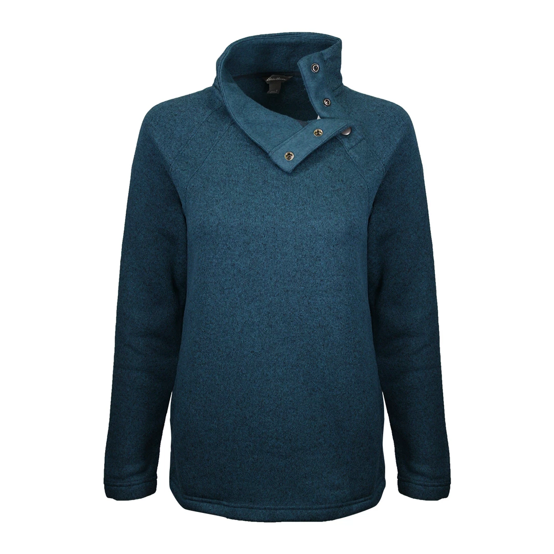 Clearance Eddie Bauer Women's Three Snap On Button Mock Neck Sweater (S04) 6 Clearance Eddie Bauer Women's Three Snap On Button Mock Neck Sweater (S04)