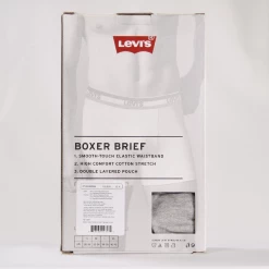 Levi's Men's 3 Pack Blue, Striped, Grey Stretch Boxer Briefs (S08)