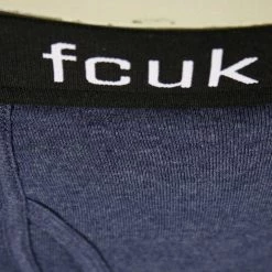 FCUK Men's 3 Pack Navy Blue W/ Black Strap Boxer Briefs (S07)