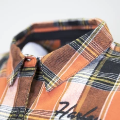 Harley-Davidson Women's Orange Black Yellow Plaid L/S Woven Shirt (S01) 17 Harley-Davidson Women's Orange Black Yellow Plaid L/S Woven Shirt (S01)