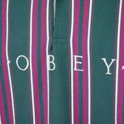 OBEY Men's Stripe Button L/S Polo Shirt (S03)
