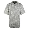 Columbia Men's Silver & White Palm Leaves Rapid Rivers S/S Woven Shirt (041) 2 Columbia Men's Silver & White Palm Leaves Rapid Rivers S/S Woven Shirt (041)