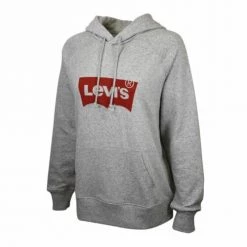Levi's Women's Heather Grey Official Logo Pullover Hoodie