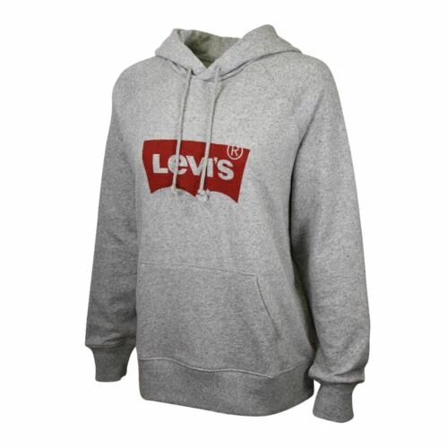 Levi's Women's Heather Grey Official Logo Pullover Hoodie 4 Levi's Women's Heather Grey Official Logo Pullover Hoodie