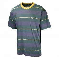 OBEY Men's Green Blue Yellow Striped S/S T-Shirt