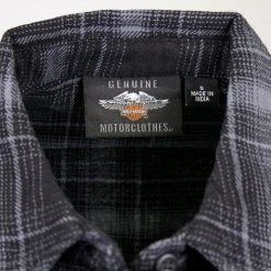 Harley-Davidson Women's Black Blue Plaid L/S Woven Shirt