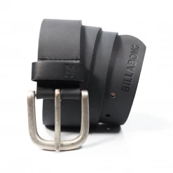 Billabong Men's Black Leather Matte Belt (S09)