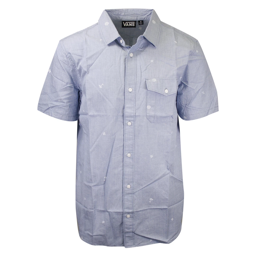 VANS Men's True Blue Cross Hatch-B S/S Woven Shirt 3 VANS Men's True Blue Cross Hatch-B S/S Woven Shirt