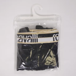 Roberto Cavalli Men's Single Pack Black Stretch Boxer Briefs Mens