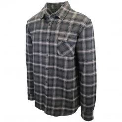 Rip Curl Men's Black Charcoal Grey Plaid L/S Flannel Shirt (S05)