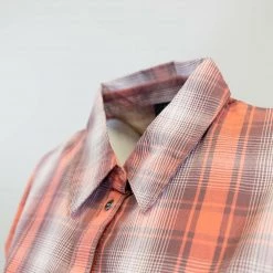 Harley-Davidson Women's Red Orange Ombre Plaid S/S Woven Shirt Vest (S03)