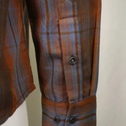 PrAna Men's Black Blue Orange Small Box Plaid L/S Woven Shirt (S61)