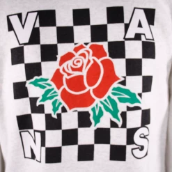 Vans Men's Heather Cream Grey Check Rose Pullover Hoodie (Size Small & 2XL)