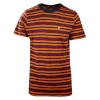 Volcom Men's Maroon Orange Navy Gold Striped Moorley S/S T-Shirt (S13)