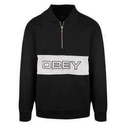 OBEY Men's Two Tone Zip L/S Polo Shirt (S05)