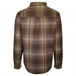 PrAna Men's Brown Orange Blue Plaid L/S Woven Shirt (S63) 10 PrAna Men's Brown Orange Blue Plaid L/S Woven Shirt (S63)