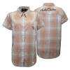 Harley-Davidson Women's Coral Grey Plaid S/S Woven Shirt (S01)