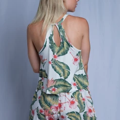 Roxy Women's Floral White Sleeveless Romper (S09)