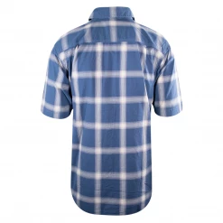 Mens Carhartt Men's Blue Grey Plaid Lightweight S/S Woven Shirt (S10)