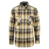 New Arrivals Carhartt Men's Brown Gold Cream Plaid Snap Front L/S Woven Shirt (S19)
