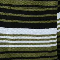 OBEY Men's Olive Blue Black Striped Zip S/S Polo Shirt (S26)