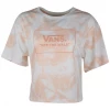 Vans Women's Pink & White Tie-Dye Crop S/S T-Shirt (610)