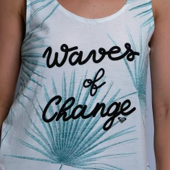 Tanks Roxy Women's Waves Of Change Palm Leaves Sleeveless Tank Top (S04)