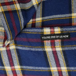 Mens Neff Men's Blue Cream Yellow Red Plaid L/S Flannel Shirt (S01)