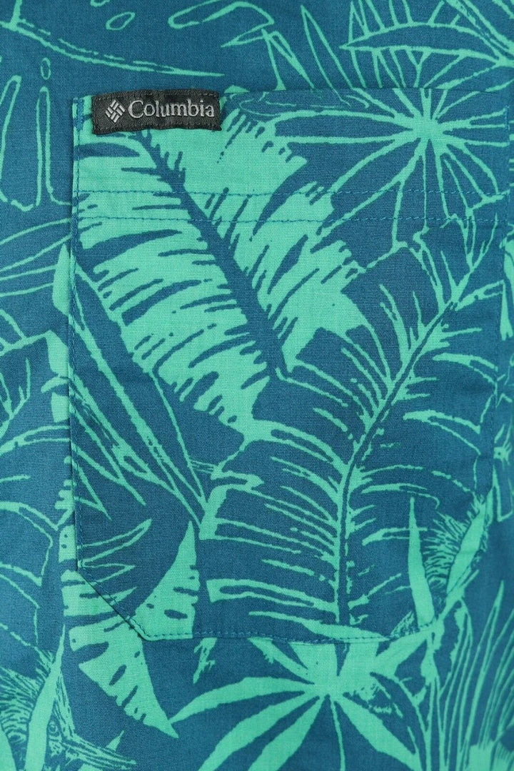 Columbia Men's Teal & Aqua Palm Leaves Rapid Rivers S/S Woven Shirt (400) 6 Columbia Men's Teal & Aqua Palm Leaves Rapid Rivers S/S Woven Shirt (400)