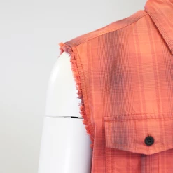 Harley-Davidson Men's Coral Grapefruit Plaid Sleeveless Vest (S02)